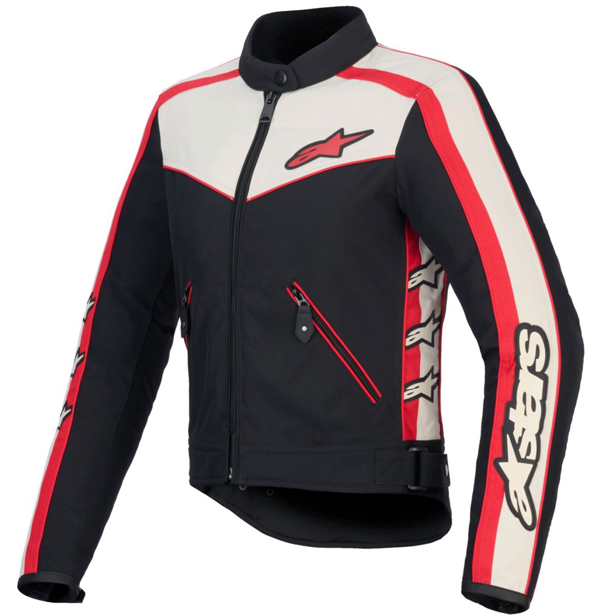 Dámska bunda na motorku Alpinestars Stella T-Dyno Water Resistant čierno-béžovo-červená Veľkosť: XS