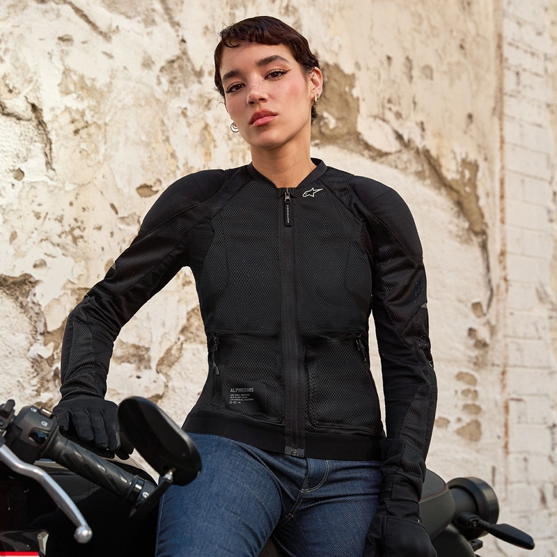 Dámska bunda na motocykel Alpinestars STELLA TROOP-AIR čierno-čierna