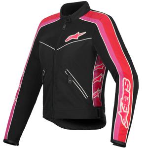 Dámska bunda na motorku Alpinestars STELLA T-DYNO AIR čierno-červeno-ružovo-biela
