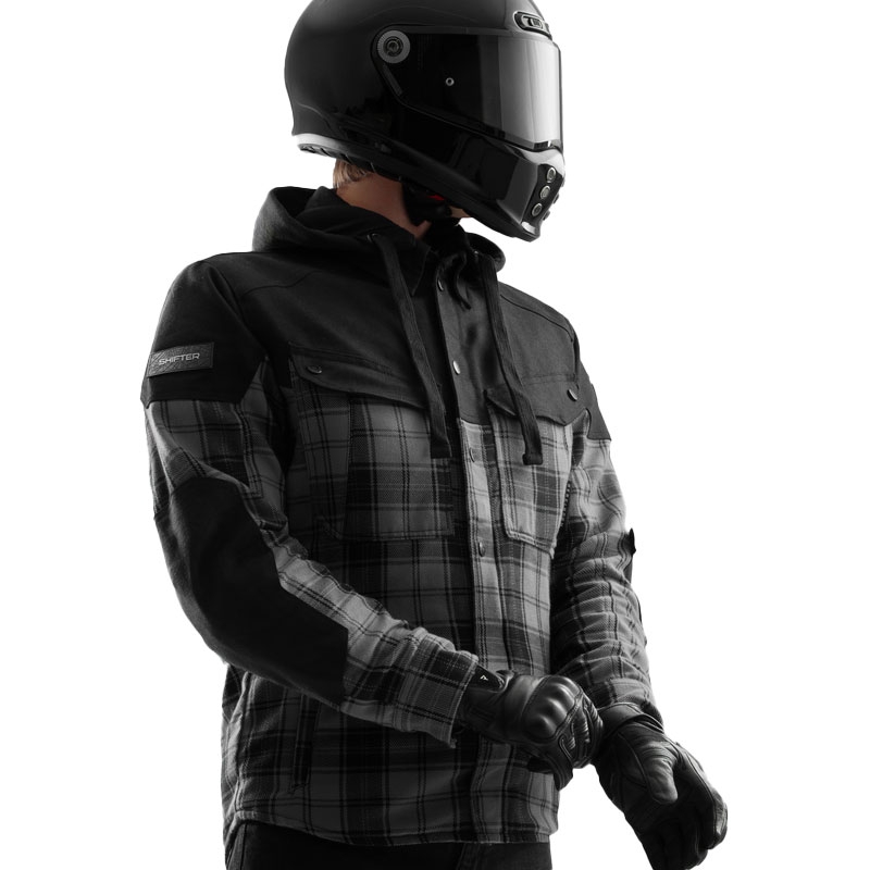 Košeľa na motorku Rebelhorn Shifter čierno-šedá