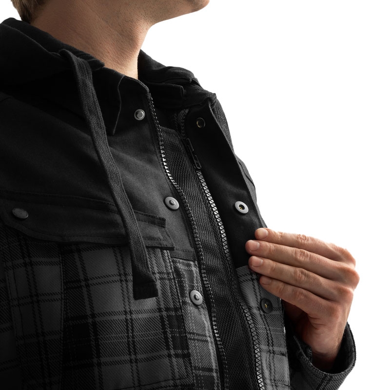 Košeľa na motorku Rebelhorn Shifter čierno-šedá