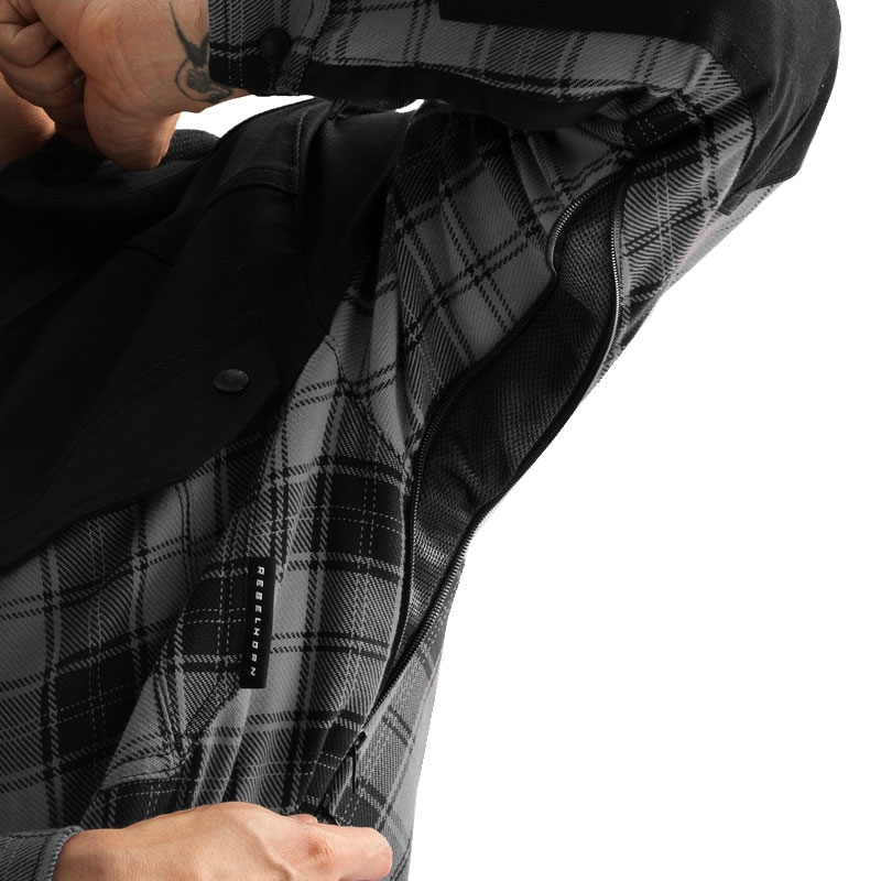 Košeľa na motorku Rebelhorn Shifter čierno-šedá