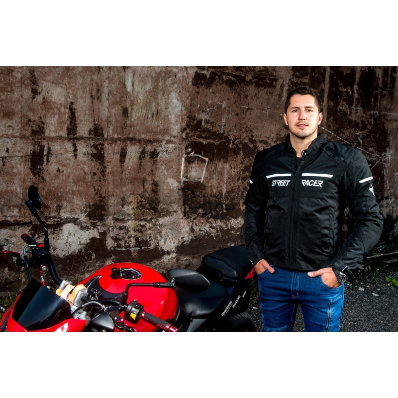 Bunda na motocykel Street Racer Definit čierno-biela výpredaj