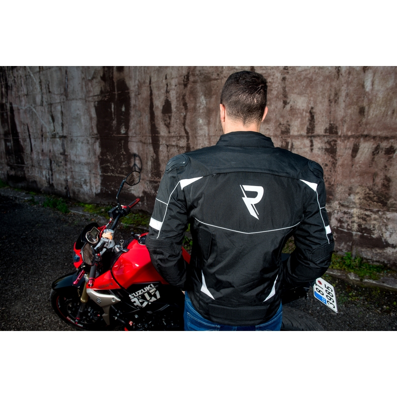 Bunda na motocykel Street Racer Spark čierno-biela