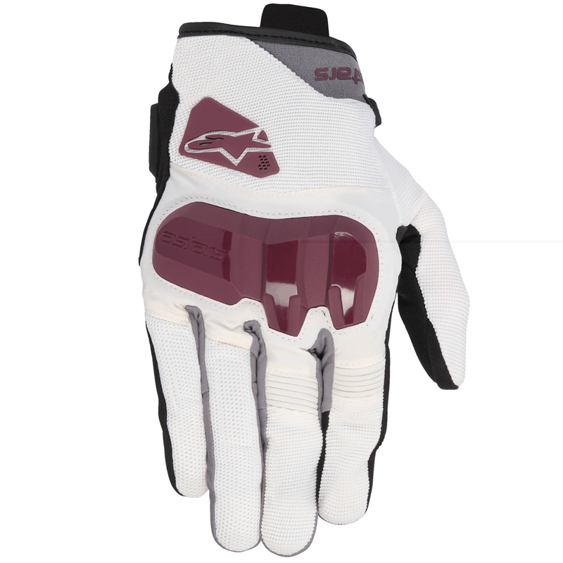 Dámske rukavice na motocykel Alpinestars Chróm V2 bielo offwhite-purpurové