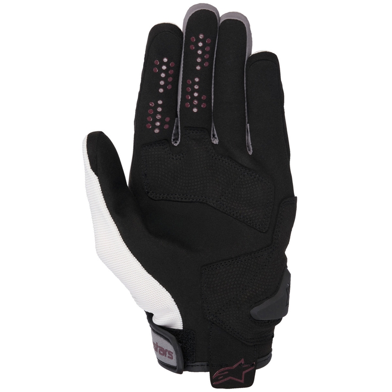 Dámske rukavice na motocykel Alpinestars Chróm V2 bielo offwhite-purpurové