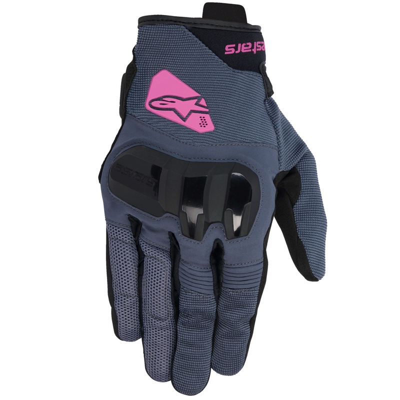 Dámske rukavice na motorku Alpinestars Chróm V2 tmavo šedo-čierno-fialové