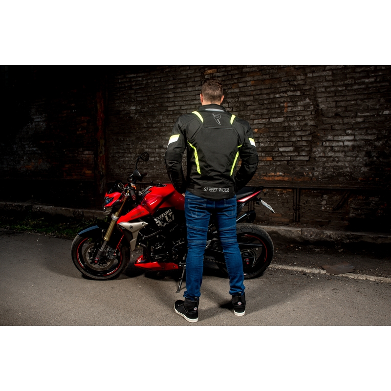 Bunda na motocykel Street Racer Cyklon čierno-fluorescenčno žltá výpredaj