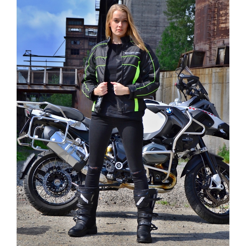 Moto bunda dámska RSA SW-01 čierno-fluorescenčno-žltá výpredaj