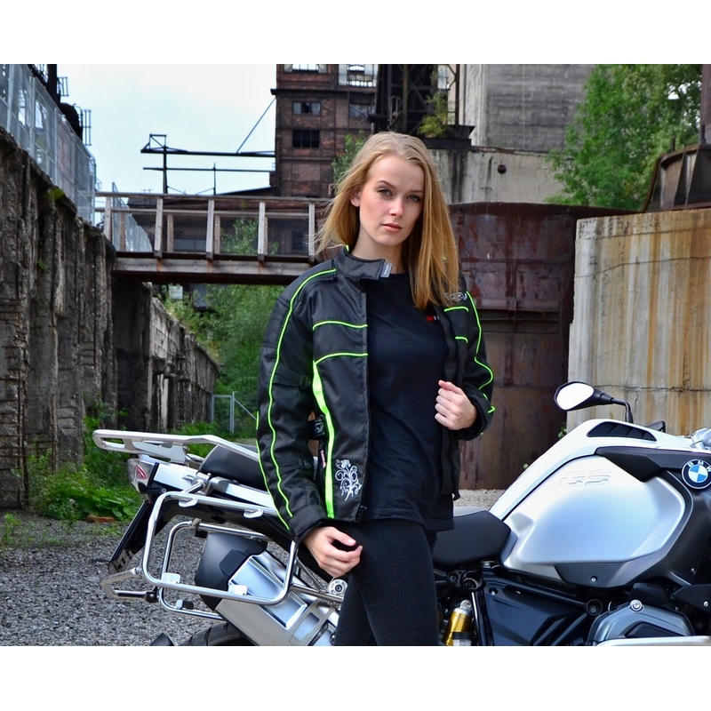Moto bunda dámska RSA SW-01 čierno-fluorescenčno-žltá výpredaj