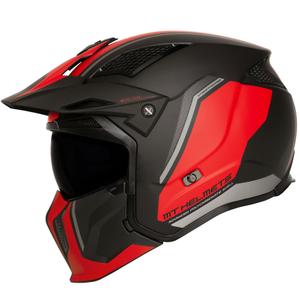 Otvorená prilba s maskou MT Streetfighter SV S TWIN C5 čierno-červená s iridiovou clonou