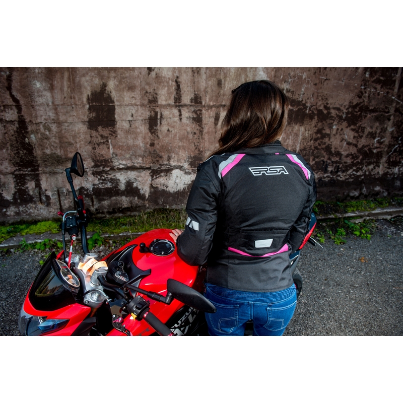 Dámska trojvrstvová bunda na motocykel RSA Gun čierno-ružová výpredaj