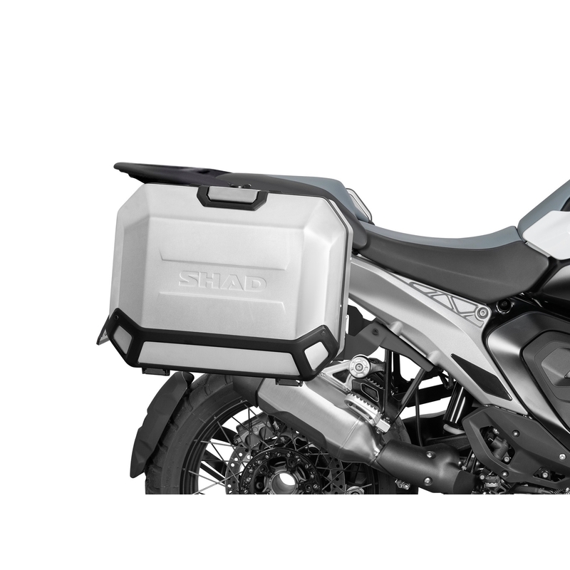 Kompletná sada bočných hliníkových kufrov SHAD TERRA, 36/47 litrový bočné kufre, vrátane montážnej sady SHAD BMW R 1300 GS