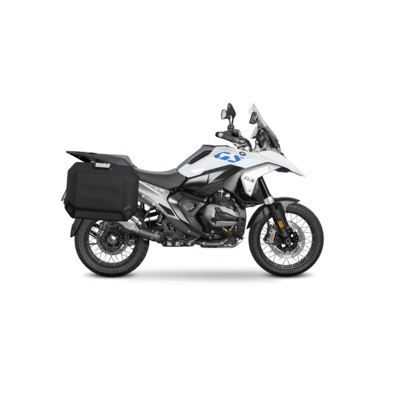 Kompletná sada bočných hliníkových kufrov SHAD TERRA, 36/47 litrový bočné kufre, vrátane montážnej sady SHAD BMW R 1300 GS