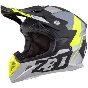 Motokrosová prilba ZED X1.9 Tendo matná čierno-tmavo šedo-svetlo šedo-fluo žltá