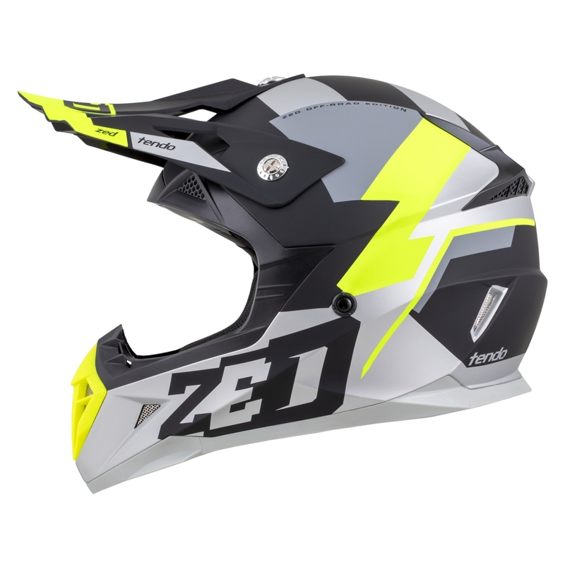 Motokrosová prilba ZED X1.9 Tendo matná čierno-tmavo šedo-svetlo šedo-fluorescenčná žltá
