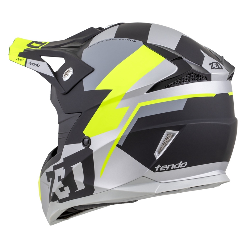 Motokrosová prilba ZED X1.9 Tendo matná čierno-tmavo šedo-svetlo šedo-fluorescenčná žltá