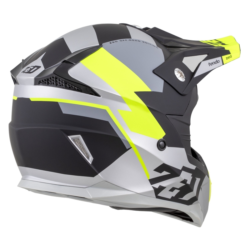 Motokrosová prilba ZED X1.9 Tendo matná čierno-tmavo šedo-svetlo šedo-fluorescenčná žltá