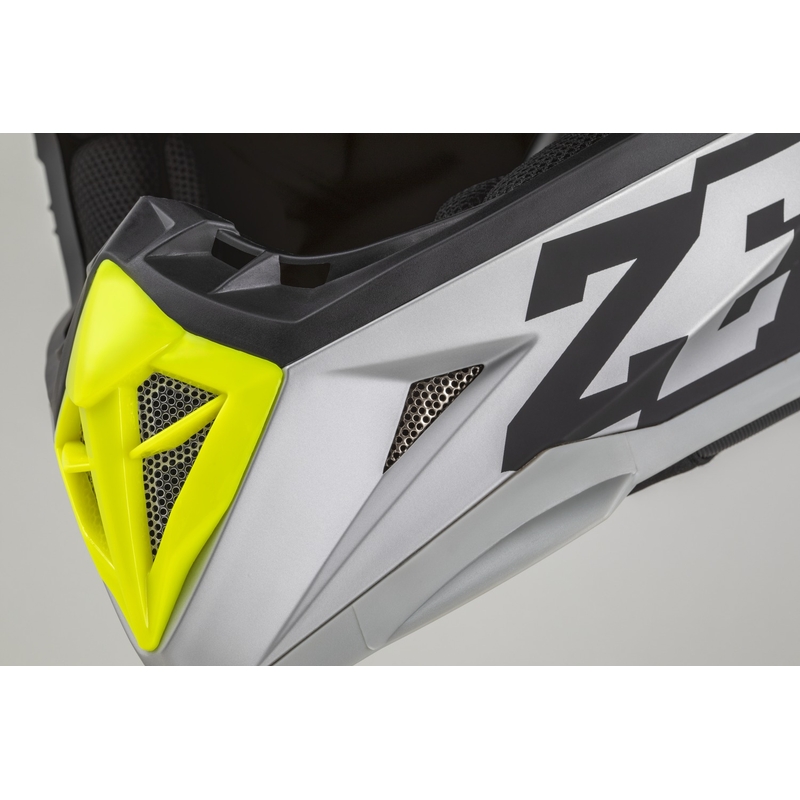 Motokrosová prilba ZED X1.9 Tendo matná čierno-tmavo šedo-svetlo šedo-fluorescenčná žltá