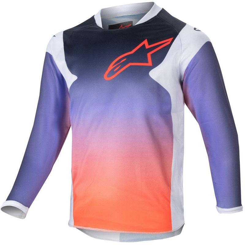 Detský motokrosový dres Alpinestars Racer Hoen svetlo šedo-gradient-čierny