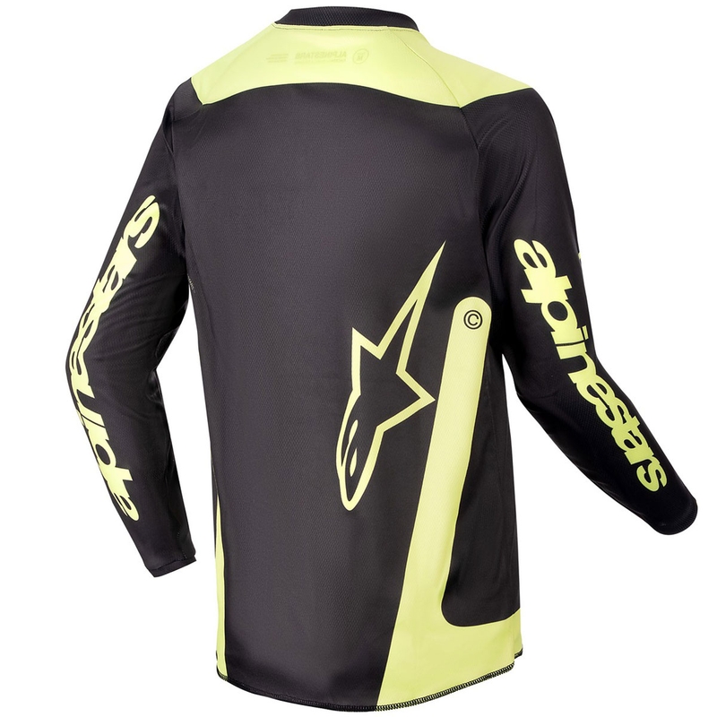 Detský motokrosový dres Alpinestars Racer Lurv čierno-fluo žltý