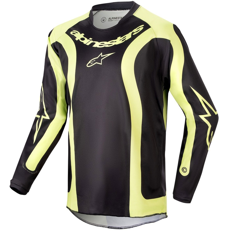 Detský motokrosový dres Alpinestars Racer Lurv čierno-fluo žltý