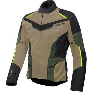 Bunda na motorku Seventy Degrees SD-JT70 Atacama pieskovo-zeleno-fluo žltá