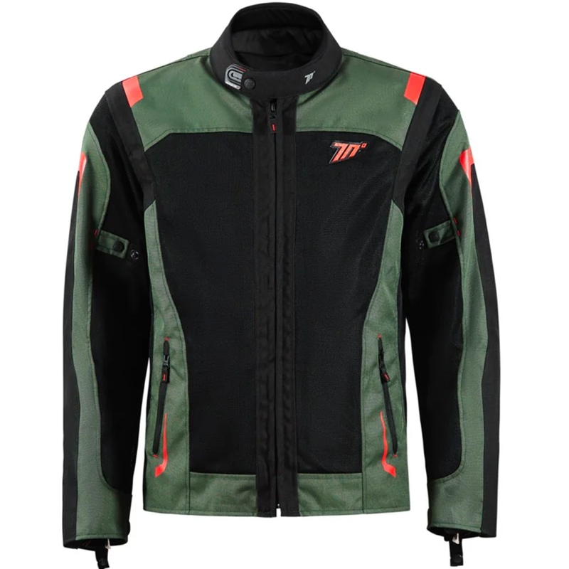 Bunda na motorku Seventy Degrees SD-JT66 Sahara khaki-červená