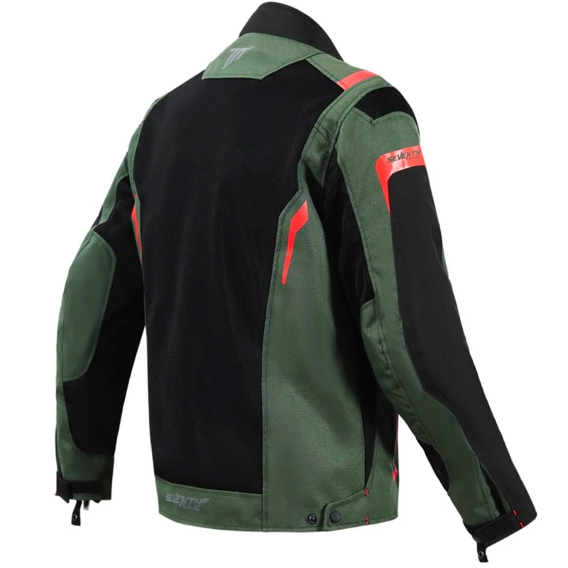 Bunda na motorku Seventy Degrees SD-JT66 Sahara khaki-červená