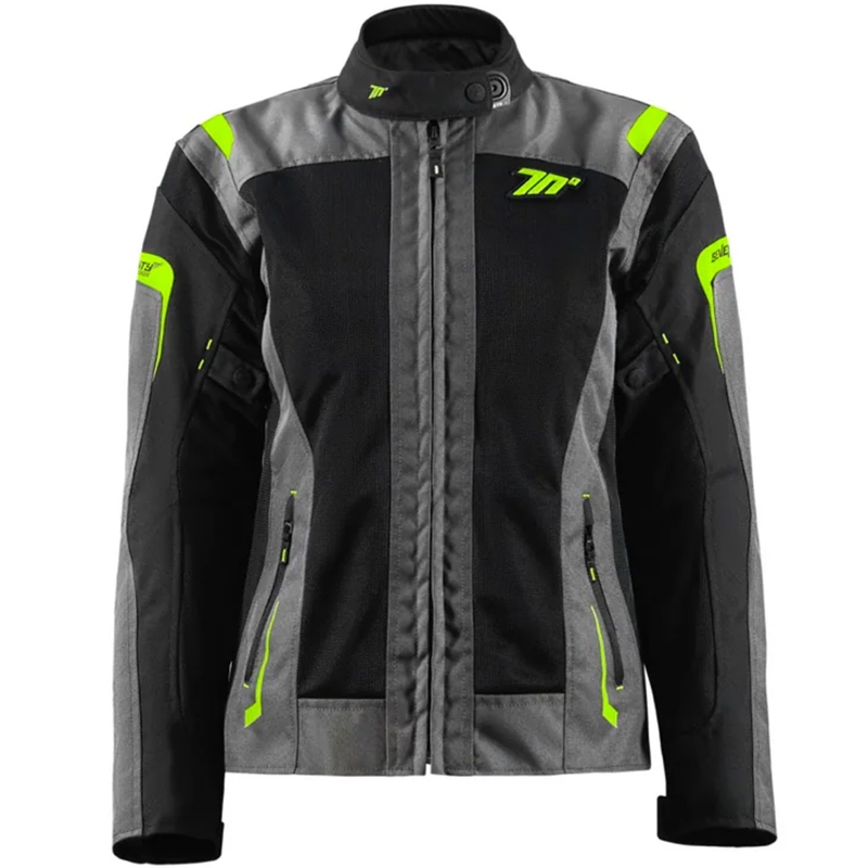 Dámska bunda na motorku Seventy Degrees SD-JT68 Sahara čierno-fluo žltá
