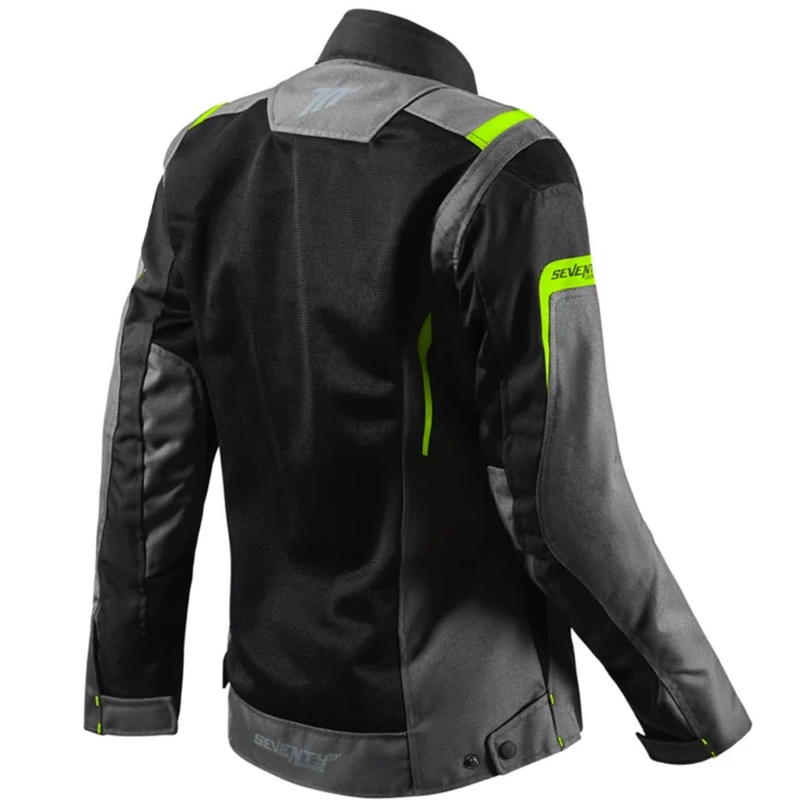 Dámska bunda na motorku Seventy Degrees SD-JT68 Sahara čierno-fluo žltá