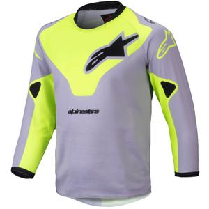 Detský motokrosový dres Alpinestars Racer Veil Kids šedo-fluorescenčno žltý