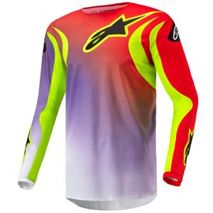 Motokrosový dres Alpinestars Fluid Lucent bielo-fialovo-červeno-fluo žlto-čierny