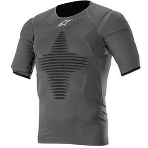 Termo triko s krátkym rukávom a protektory Alpinestars Roost Base antracitovo-čierne