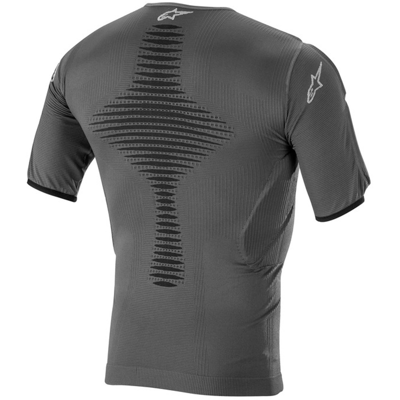 Termo triko s krátkym rukávom a protektory Alpinestars Roost Base antracitovo-čierne