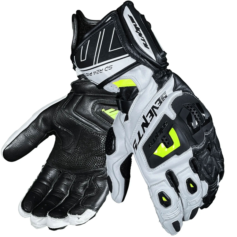 Rukavice na motorku Seventy Degrees SD-R24 Pista bielo-čierno-fluo žlté