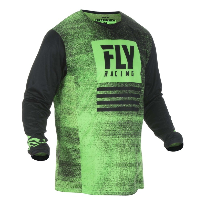 Motokrosový dres FLY Racing Kinetic NOIZ 2019 - USA čierno-fluorescenčno zelený výpredaj