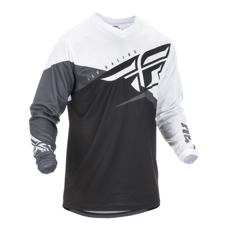 Motokrosový dres FLY Racing F-16 2019 - USA čierno-bielo-šedý výpredaj
