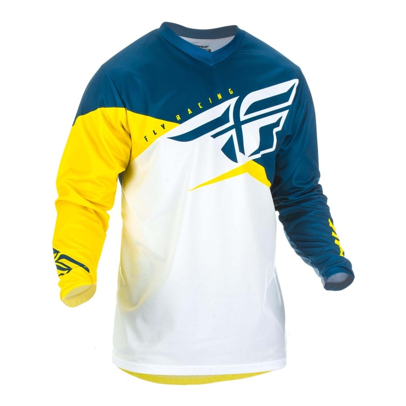 Motokrosový dres FLY Racing F-16 2019 - USA žlto-bielo-modrý výpredaj