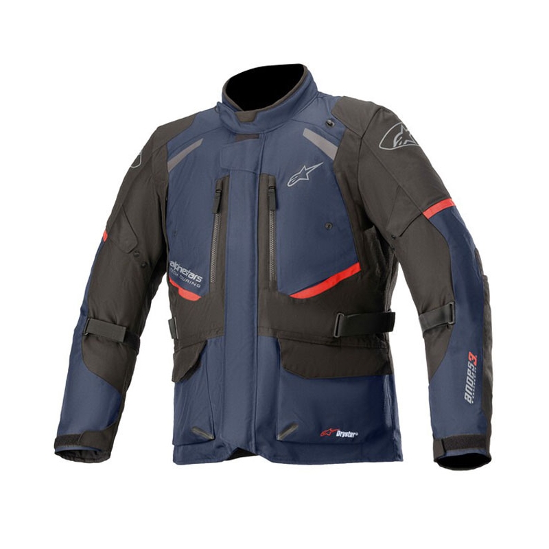 Bunda na motorku Alpinestars Andes Drystar tmavě modro-černo-červená