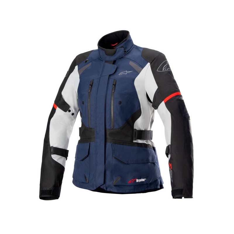 Dámska bunda na motorku Alpinestars Stella Andes Drystar tmavě modro-černo-světle šedo-červená