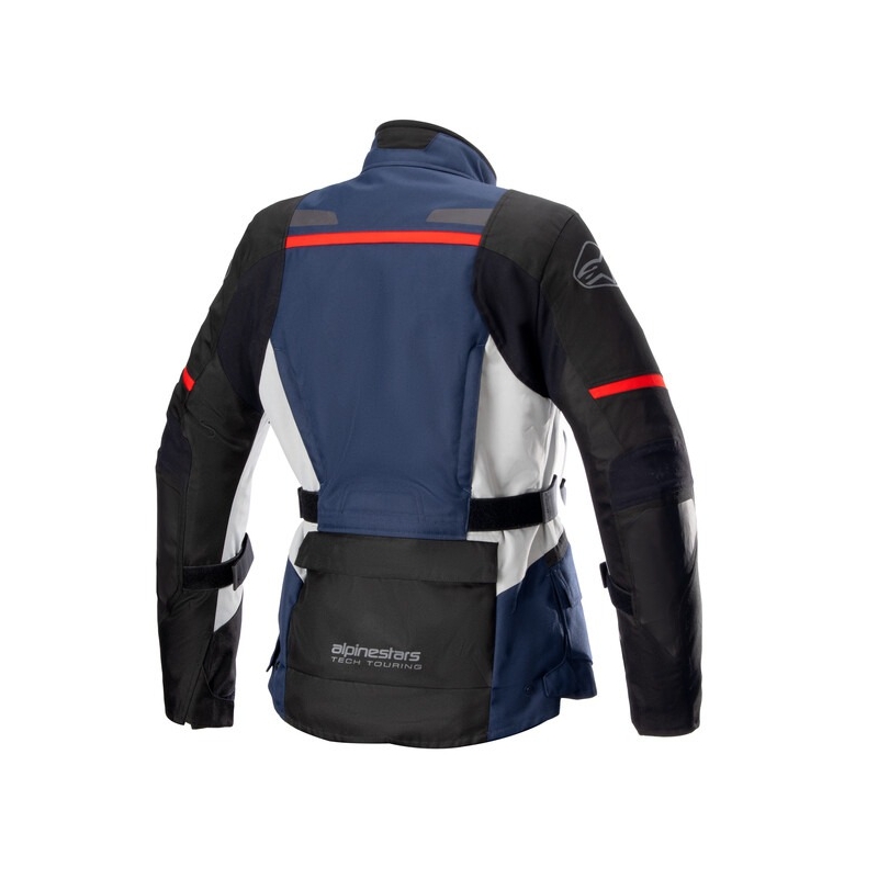 Dámska bunda na motorku Alpinestars Stella Andes Drystar tmavě modro-černo-světle šedo-červená