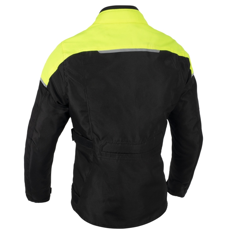 Dámska bunda na motocykel Oxford Spartan Long WP čierno-fluorescenčno žltá