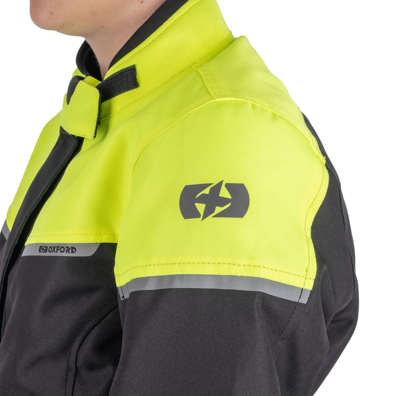 Dámska bunda na motocykel Oxford Spartan Long WP čierno-fluorescenčno žltá