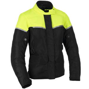 Dámska bunda na motorku Oxford Spartan Long WP čierno-fluo žltá