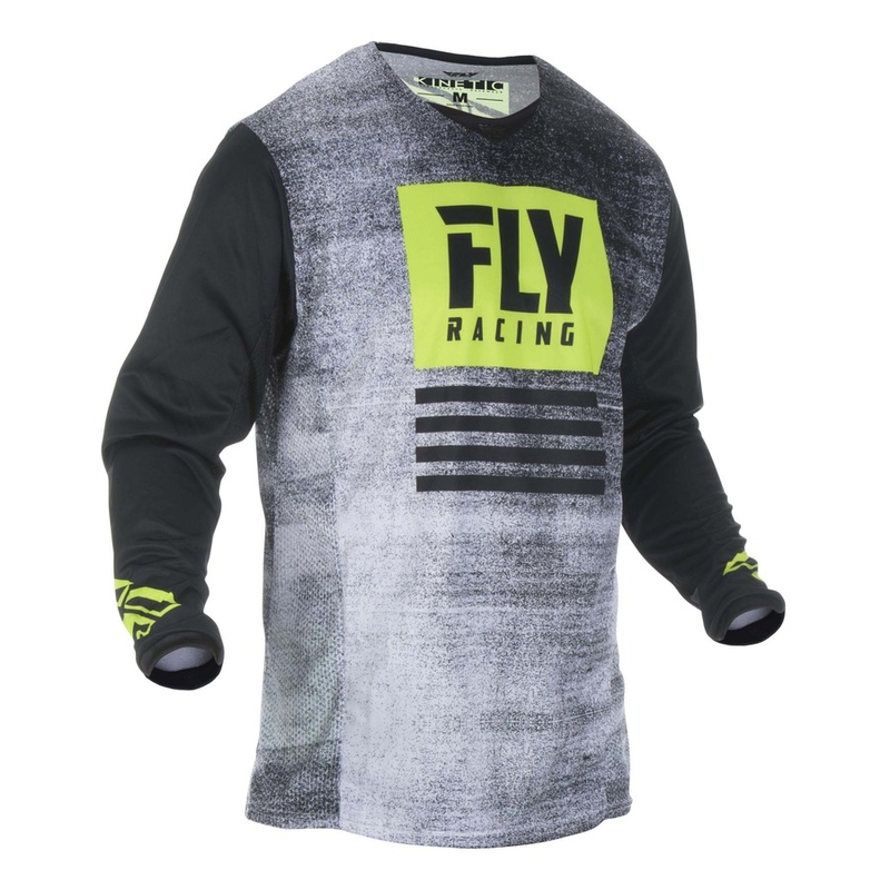 Motokrosový dres FLY Racing Kinetic NOIZ 2019 - USA čierno-fluorescenčno žltý výpredaj