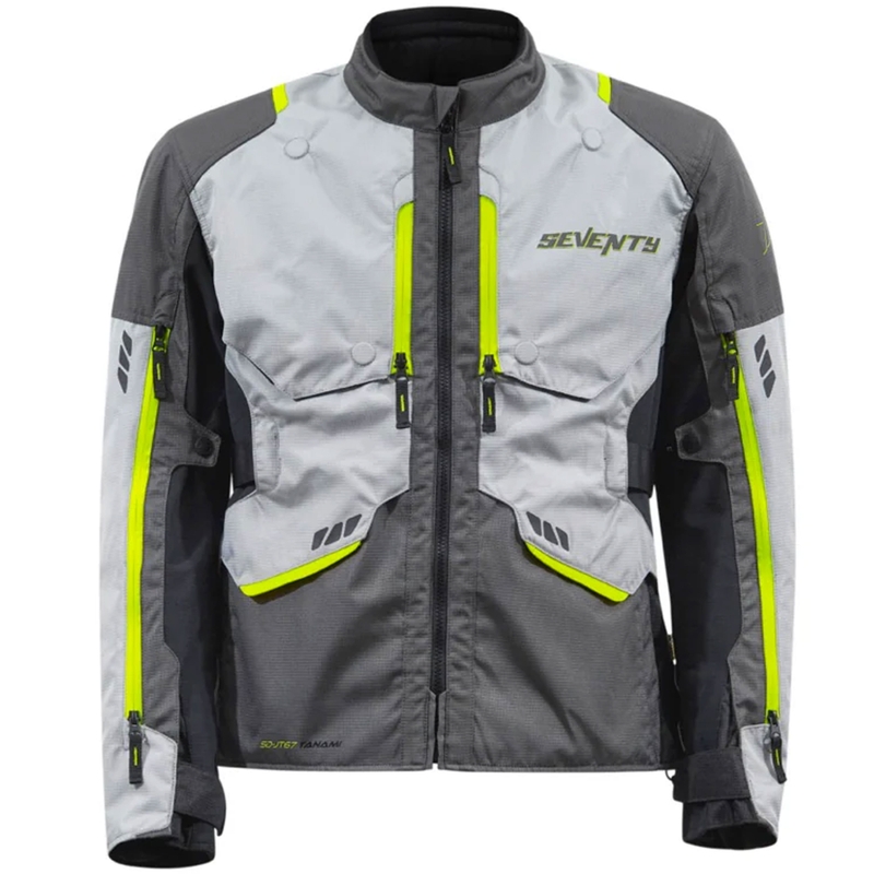 Bunda na motorku Seventy Degrees SD-JT67 Tanami čierno-šedo-fluo žltá