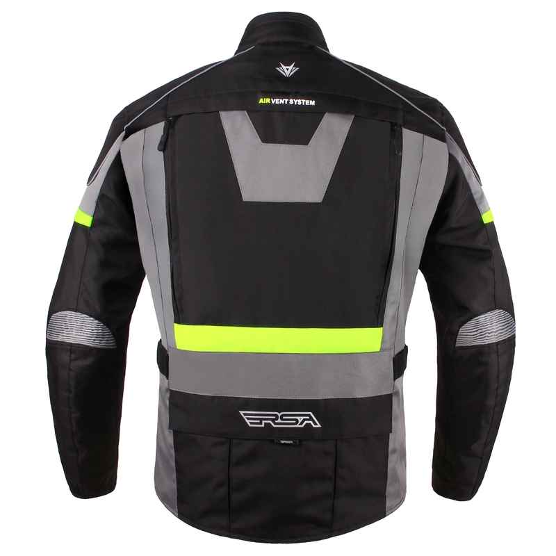 Bunda na motocykel RSA Desert čierno-šedo-fluo žltá výpredaj