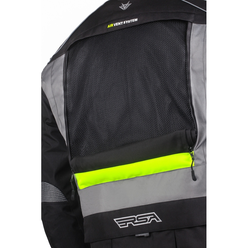 Bunda na motocykel RSA Desert čierno-šedo-fluo žltá výpredaj