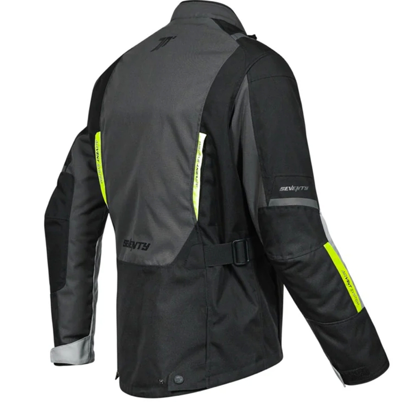 Bunda na motorku Seventy Degrees SD-JT83 Tonale čierno-šedo-fluo žltá